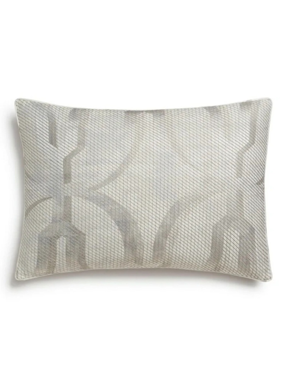 Decorative Rectangular Pillow with Neutral Geometric Pattern